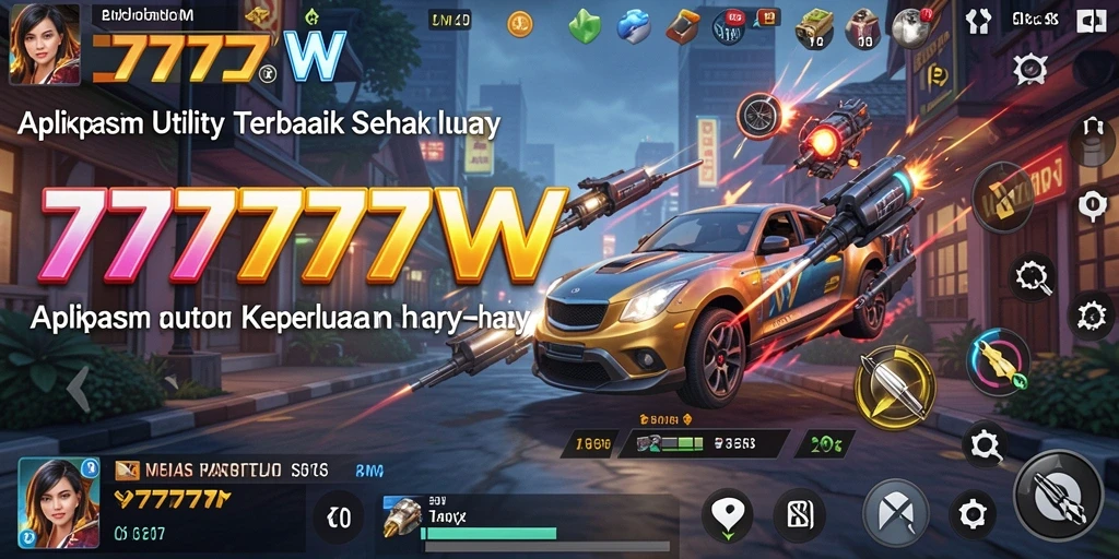 Tampilan utama aplikasi 7777W dengan semua fitur Utility.