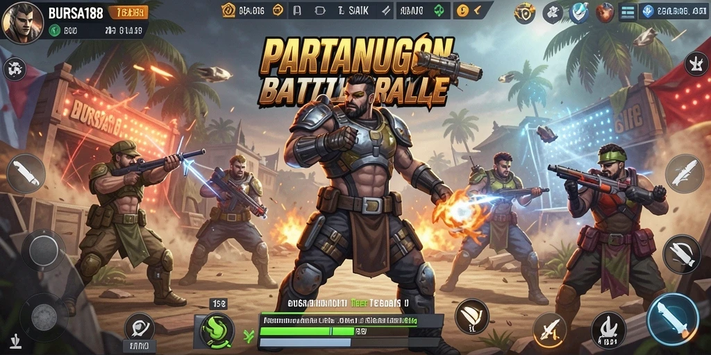 Tampilan menegangkan dari gameplay BURSA188 dalam pertempuran Battle Royale.
