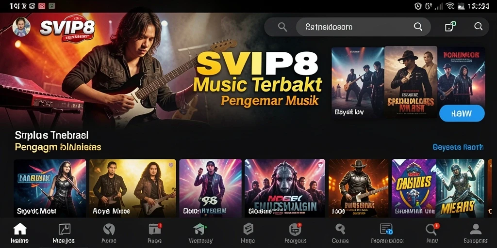 Tampilan keren dari gameplay SVIP8 dengan fitur musik interaktif.
